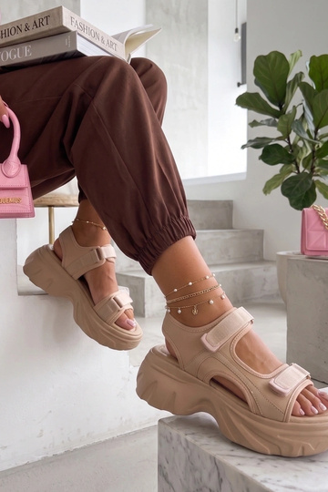 Sandales beiges chunky Abigail 2