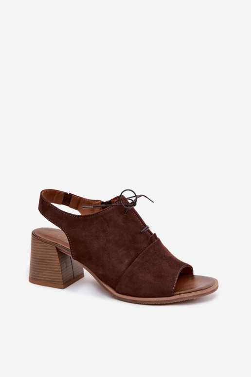 Escarpins en cuir élégants avec des détails stylés Zazoo 40523 couleur chocolat