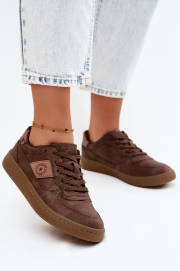 Glanzende sneakers voor dames Big Star UU274017 in bruine kleur 2