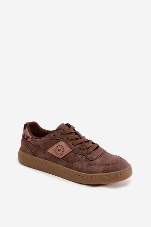 Glanzende sneakers voor dames Big Star UU274017 in bruine kleur