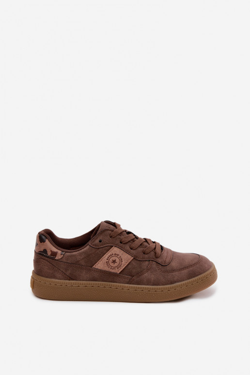 Glanzende sneakers voor dames Big Star UU274017 in bruine kleur