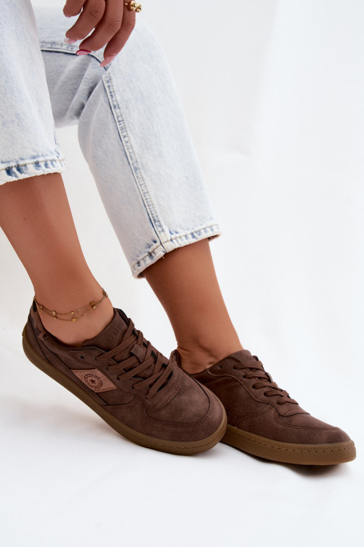 Glanzende sneakers voor dames Big Star UU274017 in bruine kleur