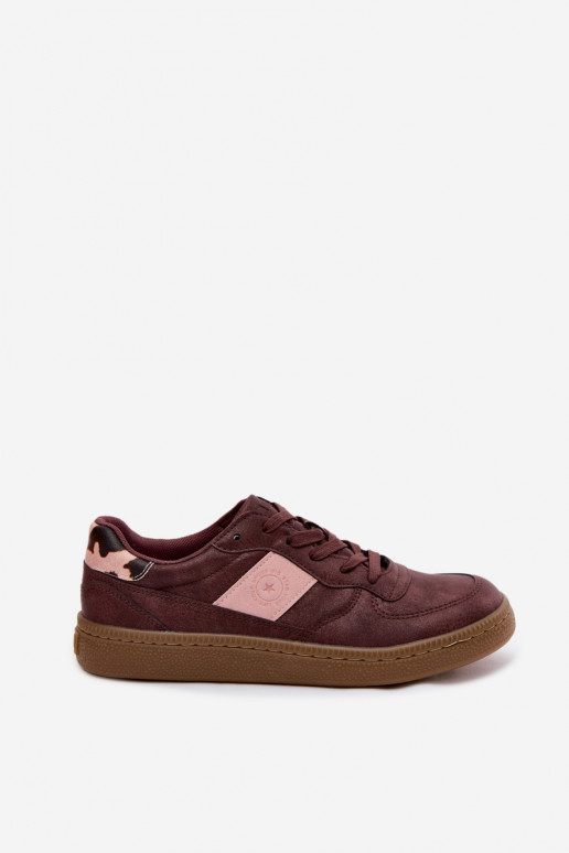 Glänzende Sneaker für Damen Big Star UU274016 in bordeaux Farbe