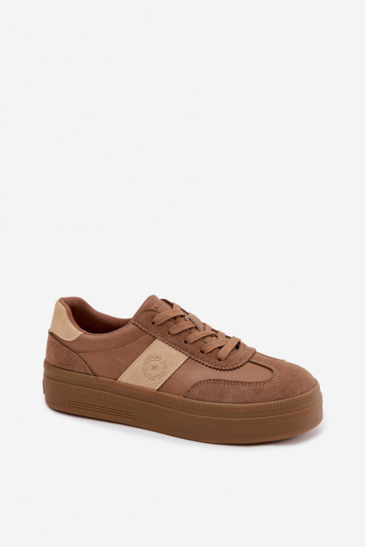 Sneakers voor dames met platform Big Star UU274015 in bruine kleur