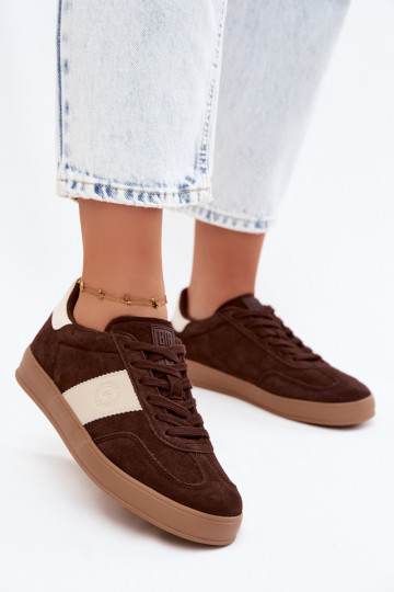 Sneaker für Damen aus Kunstveloursleder Big Star UU274008 in Schokoladenfarbe