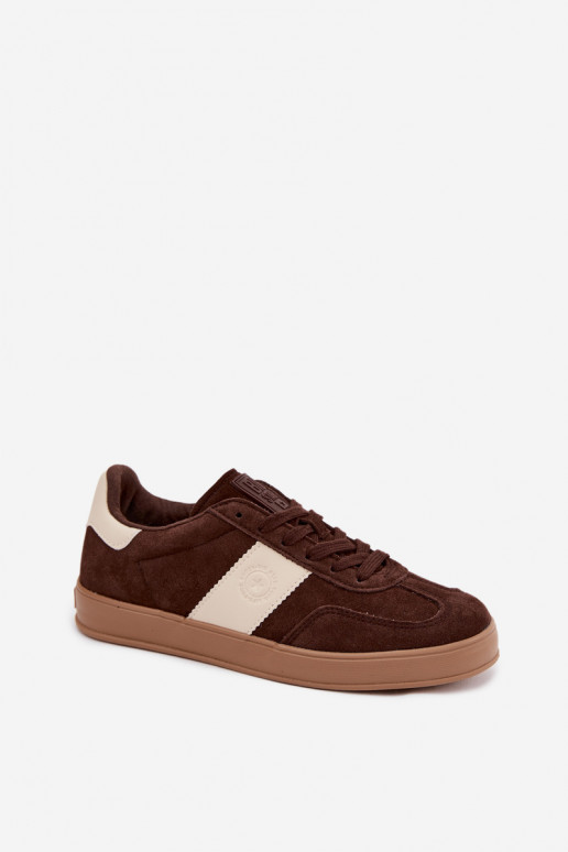 Sneaker für Damen aus Kunstveloursleder Big Star UU274008 in Schokoladenfarbe
