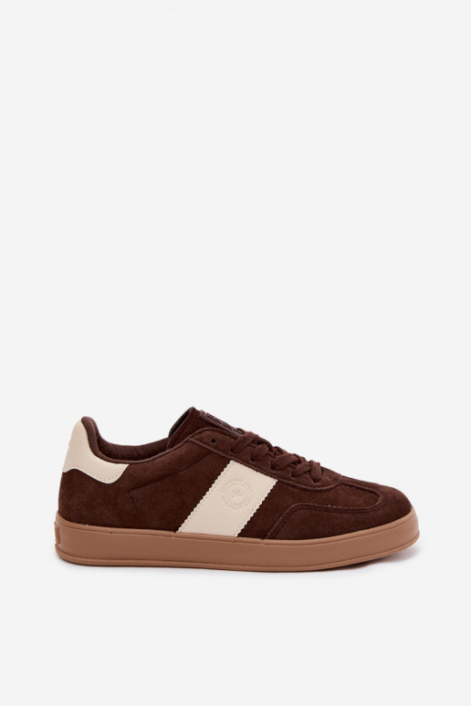 Sneaker für Damen aus Kunstveloursleder Big Star UU274008 in Schokoladenfarbe