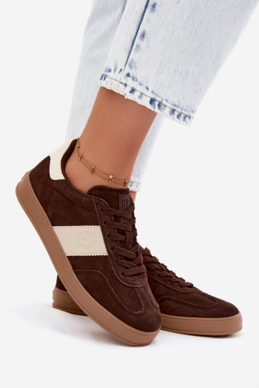Sneaker für Damen aus Kunstveloursleder Big Star UU274008 in Schokoladenfarbe