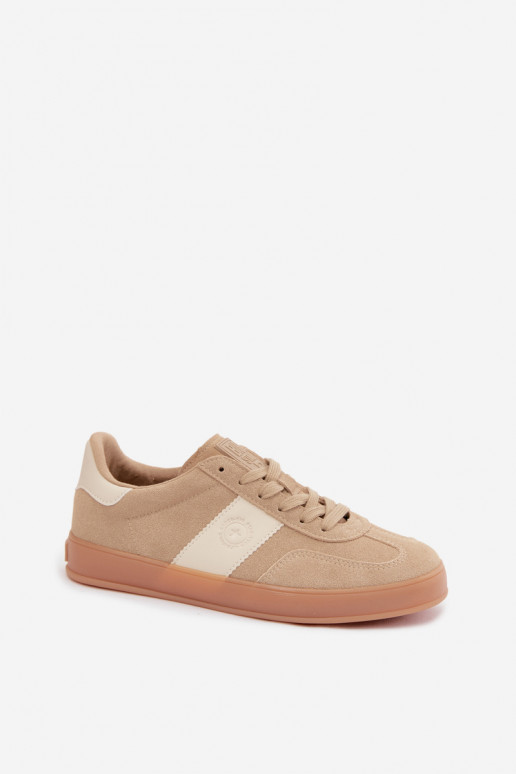 Baskets pour femmes en daim synthétique Big Star UU274009 en couleur sable