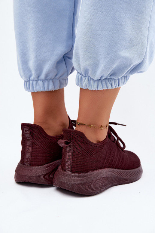 Instap sportschoenen voor dames Big Star UU274053 in bordeaux kleur