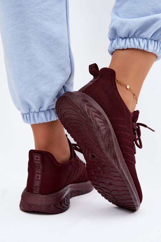 Slipper-Sportliche Schuhe für Damen Big Star UU274053 in bordeaux Farbe