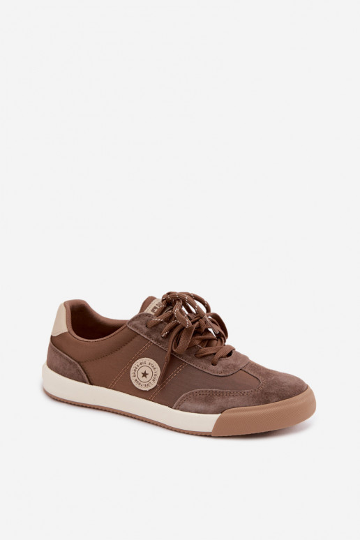 Baskets en daim pour femmes avec lacets doubles Big Star UU274002 en couleur marron