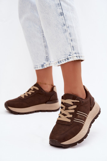 Sneakers voor dames met platform Big Star UU274040 w kolorze czekoladowym