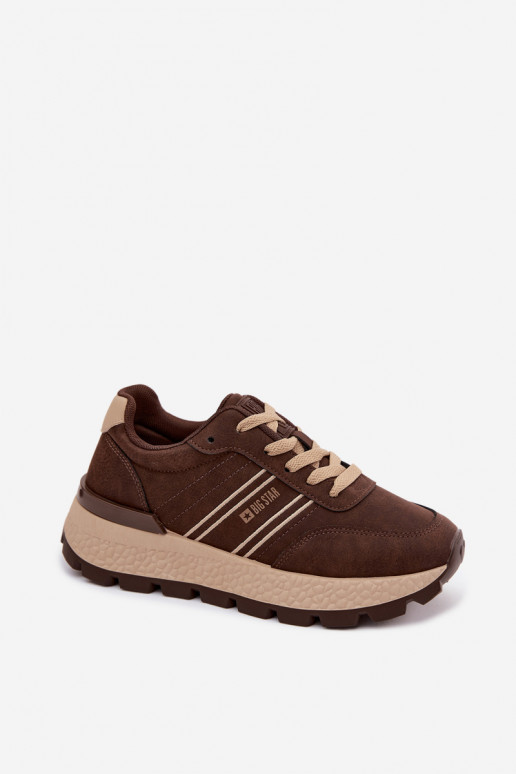 Sneaker für Damen mit Plateau Big Star UU274040 in Schokoladenfarbe