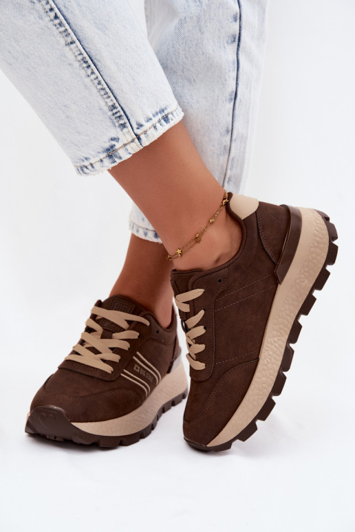 Sneakers voor dames met platform Big Star UU274040 w kolorze czekoladowym