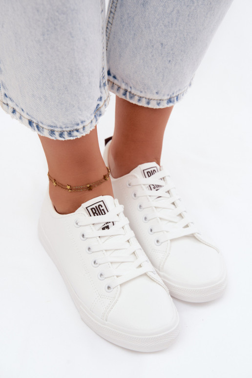Baskets femmes blanches en simili cuir Big Star TT274960