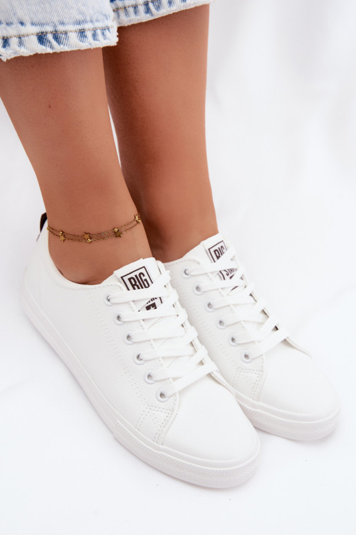 Baskets femmes blanches en simili cuir Big Star TT274960