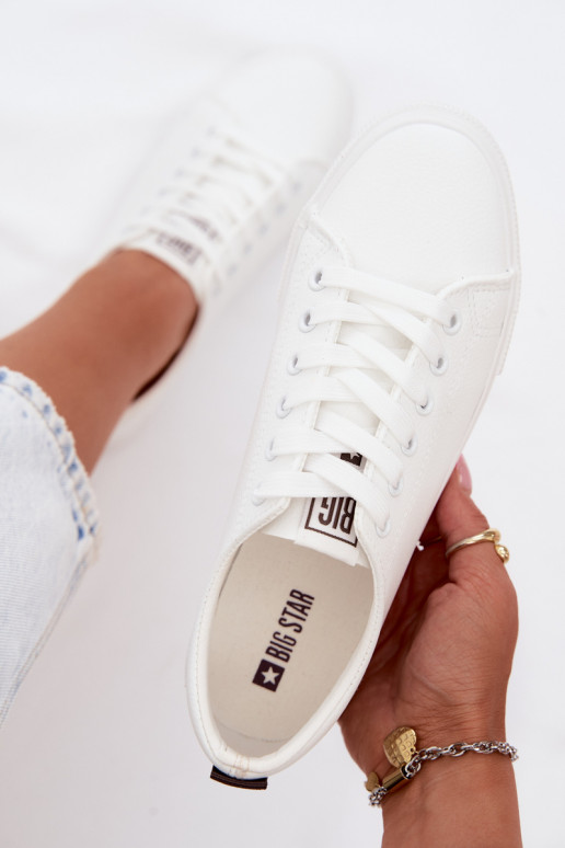 Weiße Damen-Sneaker aus Kunstleder Big Star TT274960