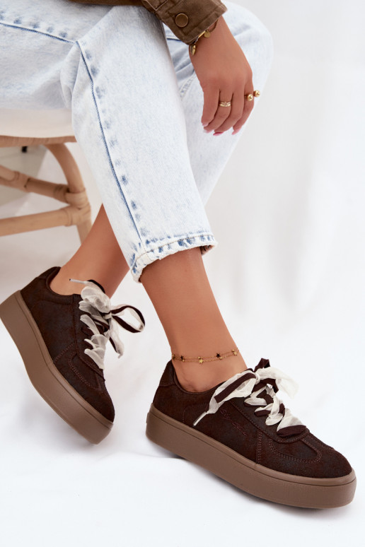 Dames sneakers met platform en decoratieve veters Big Star UU274004