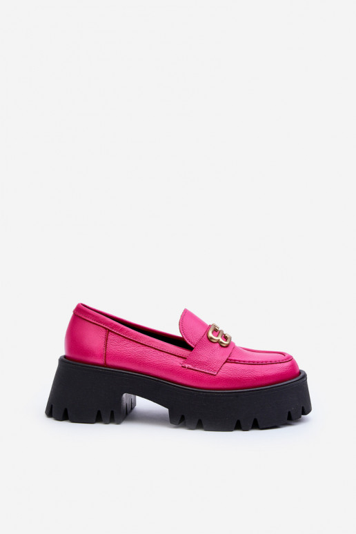Mocassins pour femmes Zazoo 20164 en cuir naturel, rose