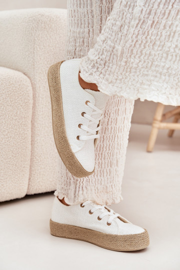 Witte platform casual schoenen Princa 2