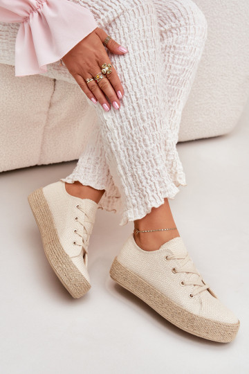 Beige platform casual schoenen Princa