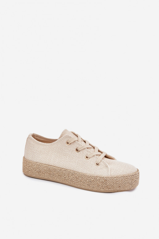 Beige Plattform Freizeitschuhe Princa