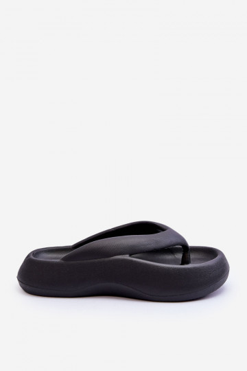 Zwarte dames slippers met schuim