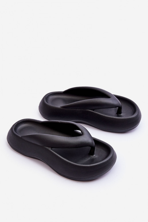 Chaussons noirs pour femmes en mousse