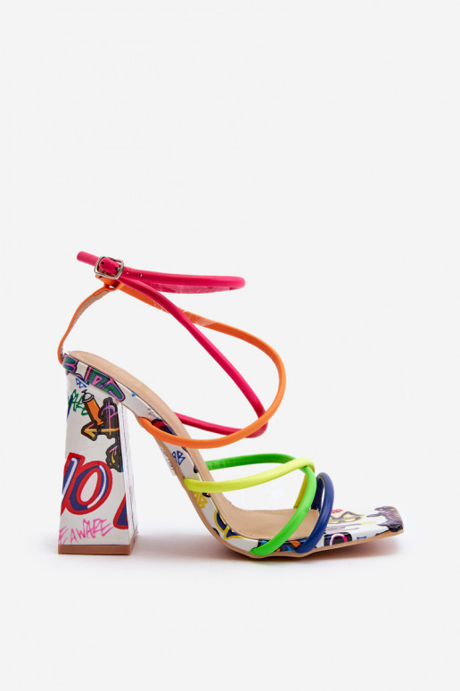 Bunte High-Heel Sandalen Josette