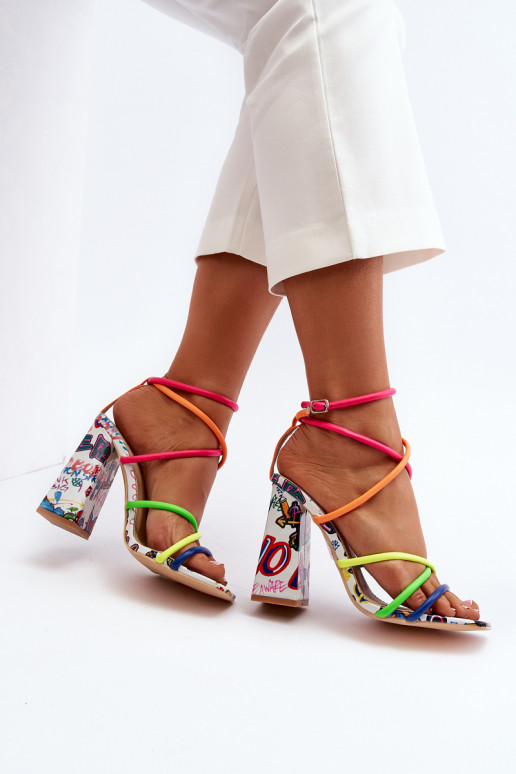 Sandales à talons multicolores Josette