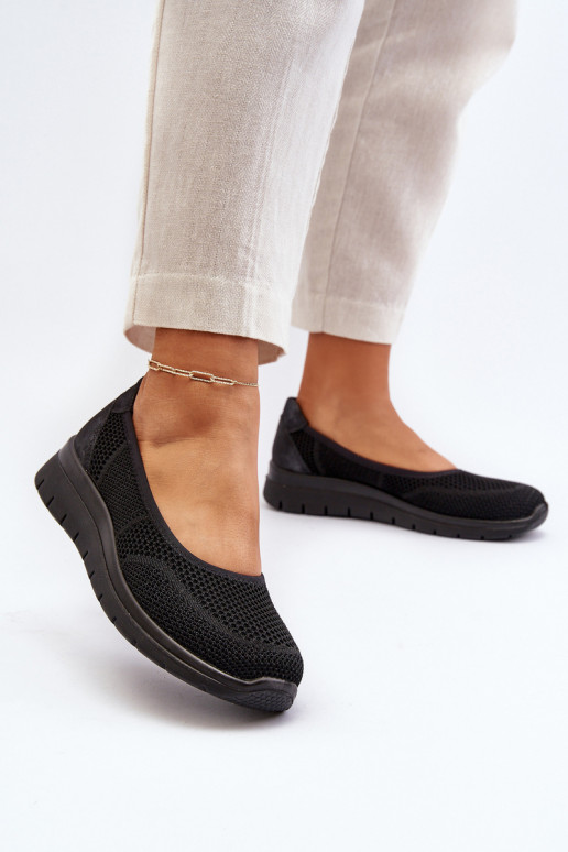 Schwarze Ballerinas mit Plattform Aviaba