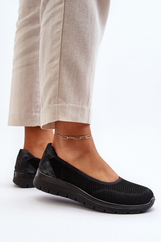 Schwarze Ballerinas mit Plattform Aviaba