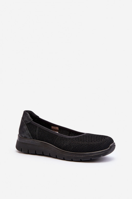 Zwarte ballerina's met platform Aviaba