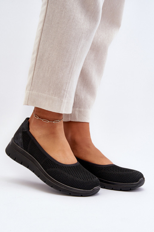 Schwarze Ballerinas mit Plattform Aviaba
