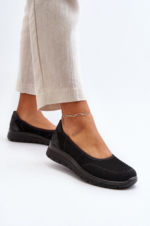 Zwarte ballerina's met platform Aviaba