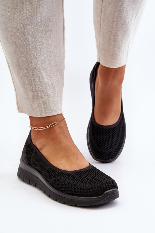 Ballerines noires avec plateforme Aviaba