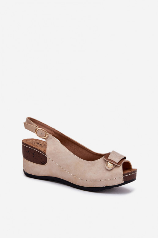 Sandales légères à plateforme sable et or Comfort Shoes Efravia