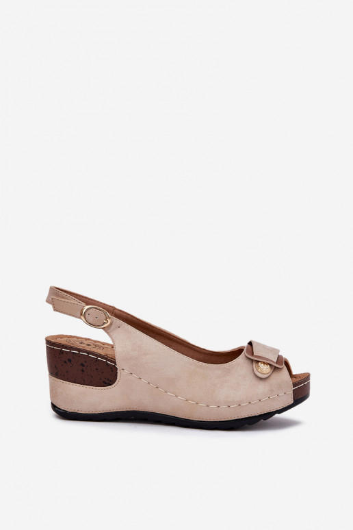 Zand- en gouden lichte platformsandalen Comfort Shoes Efravia