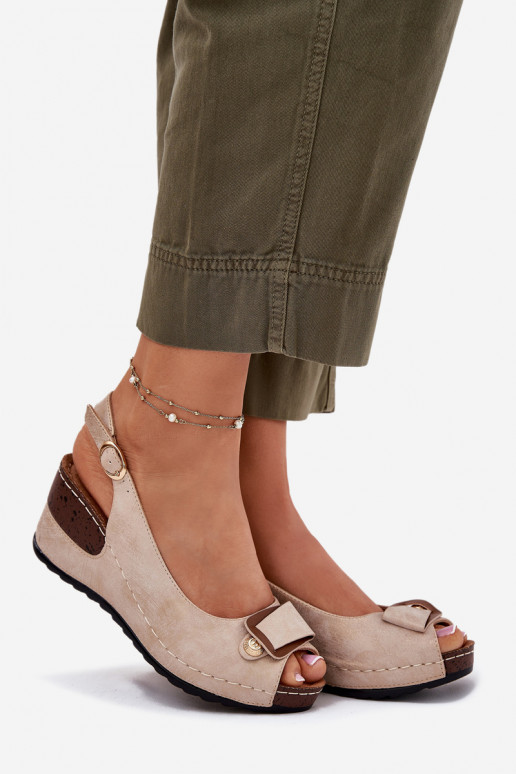 Sandales légères à plateforme sable et or Comfort Shoes Efravia