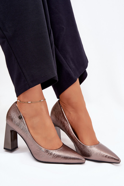 Grijze hoge hakken schoenen Vinceza 62252