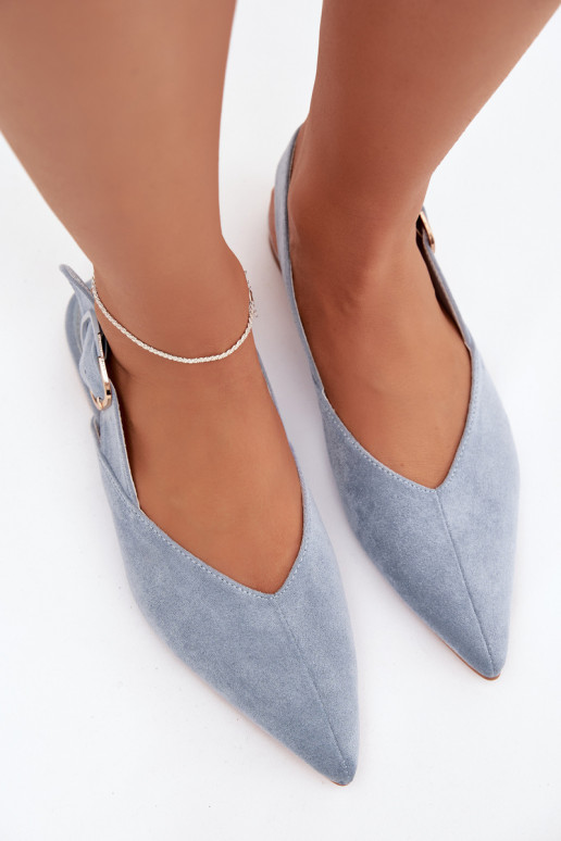 Blaue Damenschuhe mit Schnallen Tanelia