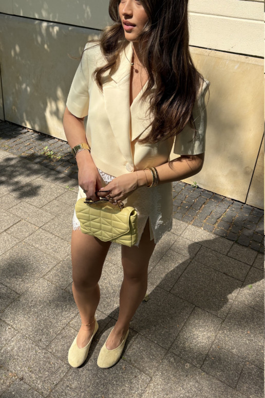 Gelbe Ballerinas aus Kunstveloursleder Camdena