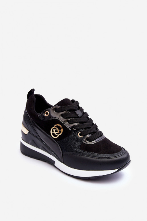 Schnürschuhe für Damen in Schwarz mit Plattform Genova