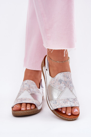 Sandales blanches pour femmes avec plateforme Braid Tai turiciejka L7067-11 2