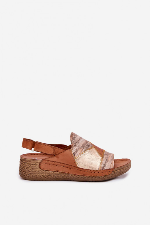 Bruine dames sandalen met platform Braid Tai turiciejka L7067-29