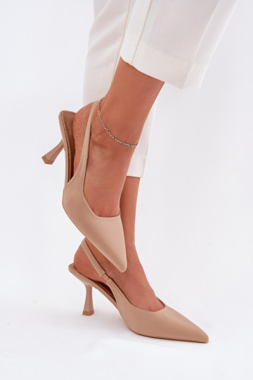 Sandales beiges pour femmes avec talons fins Lunira 2