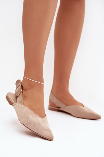 Ballerines beiges pour femmes avec boucles Tanelia