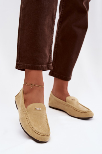 Gelbe Damen-Mokassins mit goldenen Details Sarivelle