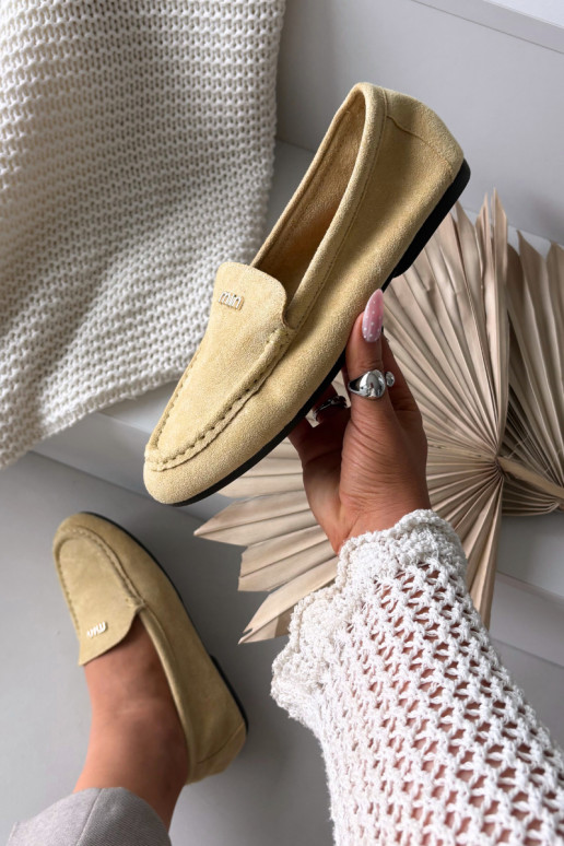 Mocassins jaunes pour femmes avec détails dorés Sarivelle